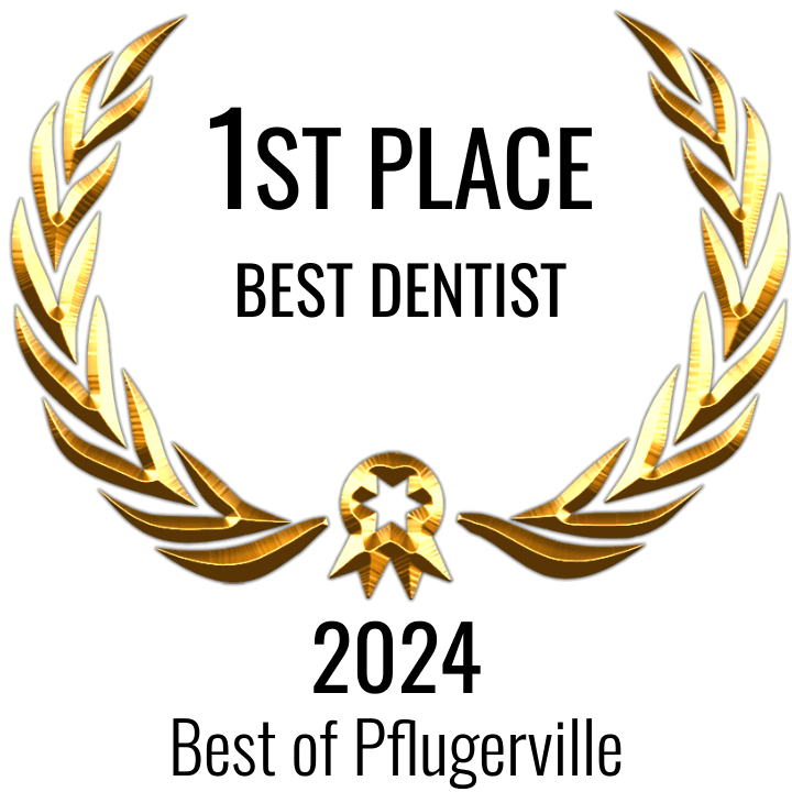 Dr. Bain Award Badge For The Best Dentist In Pflugerville, TX.